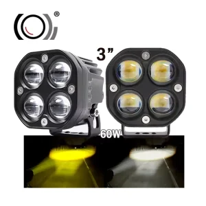 40W Off Road A UTV Yellow and White Dual Lens Car LED Spotlights Motorcycle Lighting Systems for Cars and Motorcycles