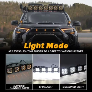 42 Inch 560W 7PCS 5 Inch LED Light Bar White Spot Beam with DRL IP68 Waterproof for 4×4 Jeep Wrangler Off Road