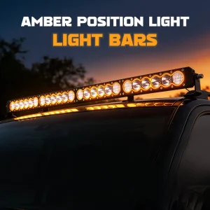 42 Inch High Power LED Light Bar Amber Color Position Light for 4×4 Off Road Vehicles Trucks ATV UTV