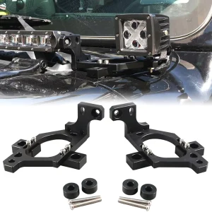42 inch LED Light Bar Hood Mounting Brackets Red LED Light Pods Windshield Brackets for Jeep Wrangler JL JLU Sahara
