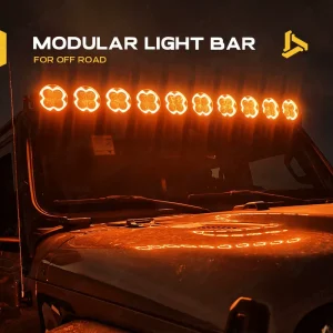 42Inch Amber DRL Modular Linkable Roof LED Driving Light Bar Accessories for Polaris RZR Maverick X3 Hilux Ranger Tacoma UTV 4X4