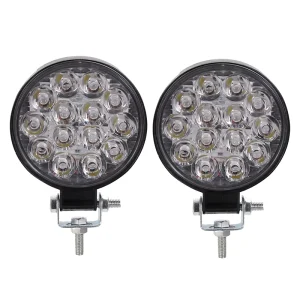 42W Dual Lens Headlight LED Work Light Fog Lamp 12V Car Round Working Light Truck Round Driving Lights