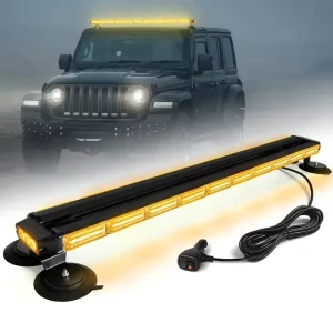 43 Inch 7P Auto Emergency LED Light Bar 4 Side COB Amber Warning Safety Lighting for Offroad Truck ATV Boat Vehicle