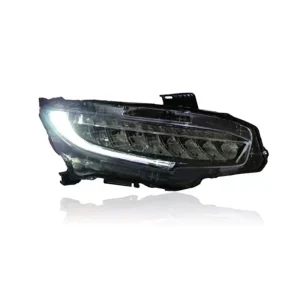 4500LM High Spec Wing Style Projector LED Headlamp Assembly with Daytime Running Lights for 16 21 Honda Civic 10th Gen