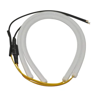 45CM 60CM 85CM Dual Color LED Car DRL Daytime Running Lamp Strip Light Flexible Soft Tube
