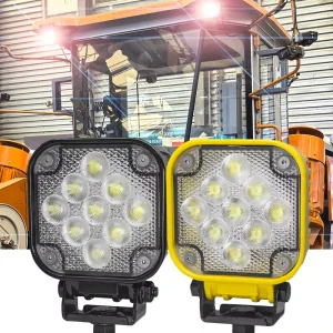 45W 4 Inch Cubes LED Offroad Work Light For Trucks IP67 12/24 Volt ECE R10 DT Plug Breather Flood Pod Exterior Lighting