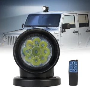 45W Wireless Remote Control Marine Spot Searchlight Round Search Lights for Off Road Boat SUV Off Road Trucks