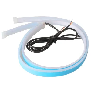 45cm LED Cars Daytime Running Light Strip Flexible Waterproof Dual Color Indicator Turn Signal Lamp for Motor Tail Rear Lights