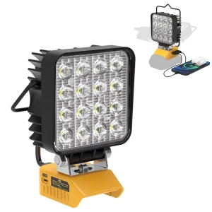 48W 4800LM LED Work Light Compatible with Dewalt 20V Battery Cordless Work Light Adjustable Angle Flood Light
