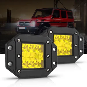 48W Amber Led Driving Spot Auxiliary Light Offroad 4×4 Cube Led Off Road Fog Lamp 24v Led Pods Light for Car Truck SUV 4wd