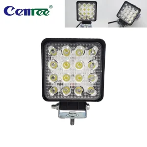 48W LED Truck Light 6500K Black Grille 12 LED Chips Universal Fitment for Off Road Motorcycle Lighting System