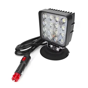 48W LED Work Light Car Off Road Vehicle Truck 3 Meters Wire 6000K Bright Flood Easy Connection Cigarette Lighter Switch