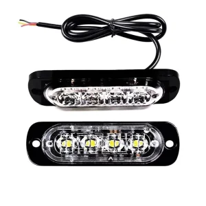 4LED Car Strobe Warning Light Grill Flashing Breakdown Emergency Light Car Truck Trailer Beacon Lamp LED Side Light for Cars