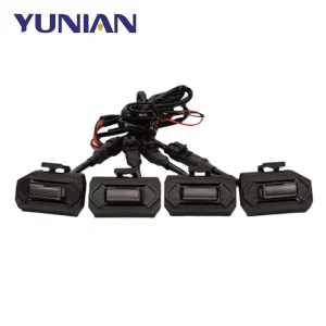 4PCS LED Front Grille Lights External Grille Lamp Yellow Light for Off Road SUV Car Accessories