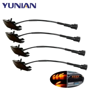 4PCS LED Front Grille Lights White Amber Light External Grille Lamps Daytime Running Lamps for SUV Car Accessories