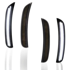 4PCS White Side Marker Lamps for Dodge Charger LED Signal Blinker Indicator Fender Lights
