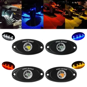 4X 9W LED Rock Light Under Trail Rig Lamp Amber Blue Red for Jeep Wrangler Truck Underbody Light Wheel Light
