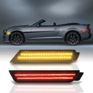 4X Smoked Lens LED Side Marker Lights for Chevrolet Camaro LS SS ZL1