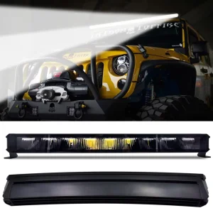 4X4 Offroad Truck Car LED Light Bar 135W Single Row 20″ Driving Beam Curved IP68 Waterproof 6000K Diecast Aluminum