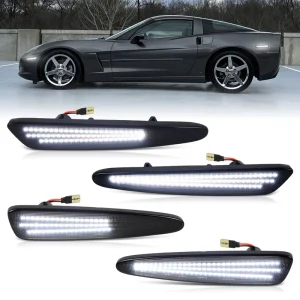 4pcs Amber Red Dynamic Led Front Rear Side Marker Signal Lights for Chevy Chevrolet C6 Corvette Reflector Led Indicator Lamps