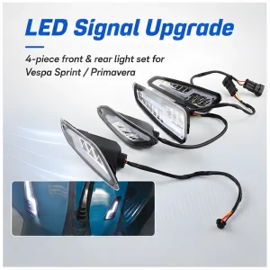 4pcs Motorcycle Front Rear Turn Signals Blinker Daytime Running LED Light Indicator for Vespa Sprint Primavera 50 125 150 13 24