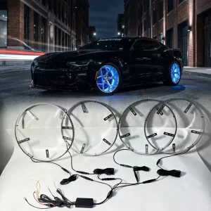 4x 15.5″ RGB Color Change Car Truck LED Wheel Rings Rim Lights APP Control