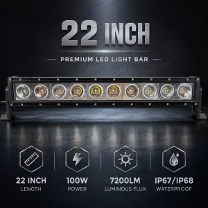 4×4 Accessories 9 60v 100W Straight Single Row 22Inch Led Light Bar Leds Offroad Truck Utv Atv Led Light Bar