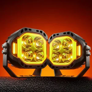 4×4 Baja Style LED Off Road Lights Amber Lens Pod Light for ATV UTV Pickup