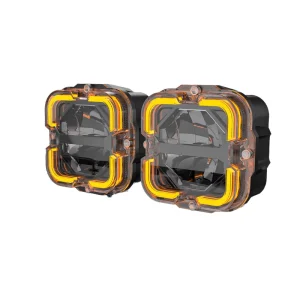 4×4 LED 4 Inch Square 65W 6000LM Super Bright Spotlights Off-Road Driving Lights 12V Universal Fitment