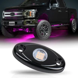 4×4 Off Road Single Pink Red White Blue Green Amber Color LED Rock Light 2” 9W ATV UTV Truck LED Rock Light