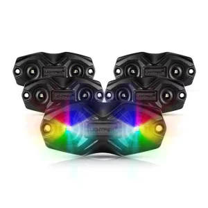 4×4 Off Road Waterproof APP Control Trucks Car 4 Pods Underglow LED Multi Color RGBW Rock Light