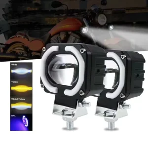 4×4 Offroad 4 Inch 30W LED Work Lamp Headlights 12 80V Dual Color Motorcycle Spotlight Headlamp Fog Driving Light