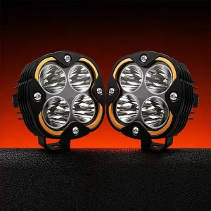 5″ 200W KC Style LED Driving Lights Retro Round Off road Pods with Amber Cover IP68 Waterproof