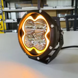 5 Inch 120W 12V 24V Auxiliary Spotlight 4×4 LED Work Light with Yellow DRL