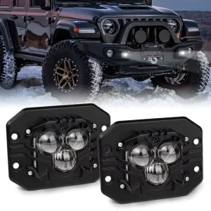 5 Inch 30W Flush Mount LED Pods Projector Lens Spot Beam Off Road Driving Light IP68 Waterproof for Trucks ATV SUV UTV 4×4