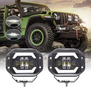 5 Inch 40W Car LED Work Lights Wrangler Off Road Angel Eye Spotlights Front Bumper Grille Fog Lights High Brightness