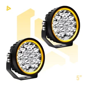 5 Inch LED Pod Light Amber DRL Ditch a Pillar Spot Light for Wrangler Bronco Tacoma Hilux Land Cruiser RZR Can Am Off Road 4X4