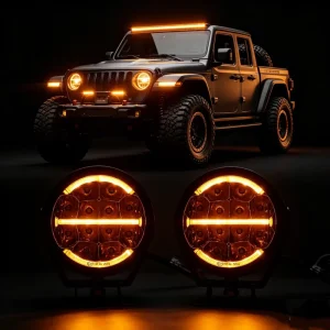 5 Inch Round Offroad Work Truck Lamp Dual Color DRL Off Road LED Driving Light