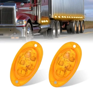5 LED 12V Amber Color Amber Lens Side Marker Turn Signal Lights Replacement for Freightliner Cascadia Evolution IP65