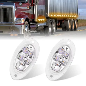 5 LED 12V Amber Color Clear Lens Side Marker Turn Signal Lights Replacement for Freightliner Cascadia Evolution IP65