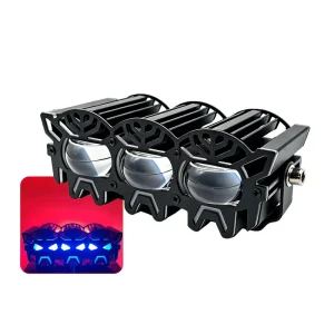 5 Modes Motorcycle Spotlights LED Headlight Mini Driving Lights Red DRL Auxiliary Light Work Light Fog Lamp for Motorcycle YM47