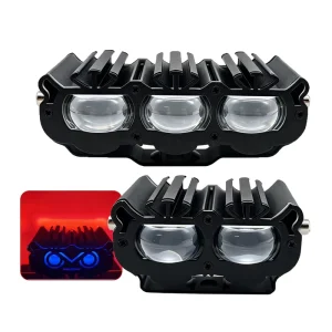 5 Modes Motorcycle Spotlights LED with DRL Headlight Yellow White Flash Mini Driving Lights Work Light Fog Lamp Bulb for Car