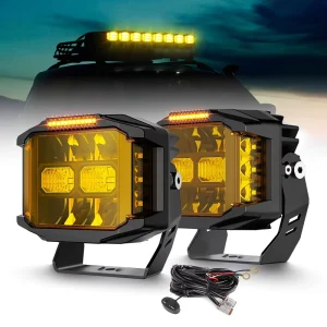 5″ Off Road LED Driving Lights 3 in 1 Optical Design 120W 20600LM Wide Beam Pattern LED Auxiliary Lights for Off Road Truck