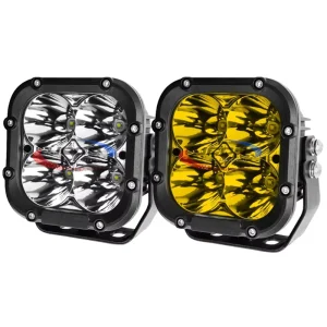 5″ Round LED Off Road Light 2PC 40W White & Amber Spotlight for 4×4 UTV ATV Flashing Light Vehicle Lighting