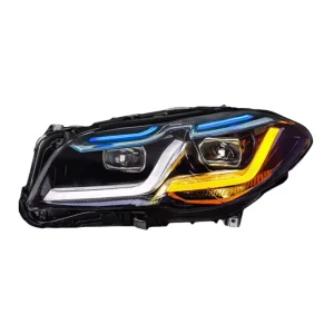 5 Series 11 17 F10 F18 12V LED Headlight Assembly Modification with Dual Lens Daytime Running Lights