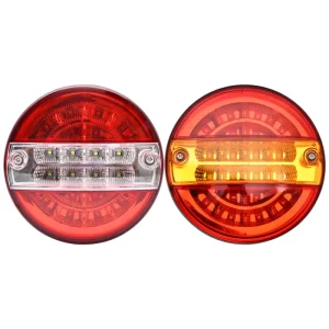 5.5inch Round LED Rear Taillight for Truck Trailer Caravan Lorries Running Brake Reverse Turn Signal Light