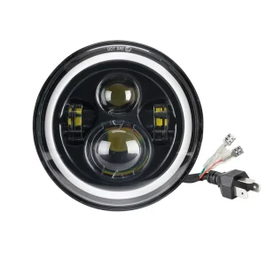 5.75 Inch Black Halo Angel Eyes LED Front Projector Headlamp Motorcycle Lighting System