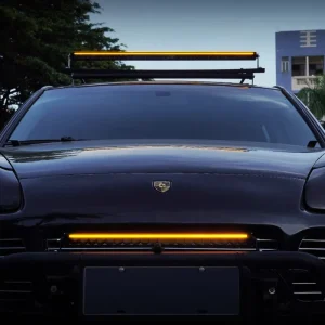 50 Inch Single Row LED Roof Light Bar Amber DRL Auxiliary Driving Light for F150 Bronco Tundra Chevrolet Silverado Off-Road 4X4