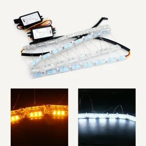 50CM Extendable Led Drl Daytime Running Light Waterrunning Crystal Sequantial Turn Signal Light Strip