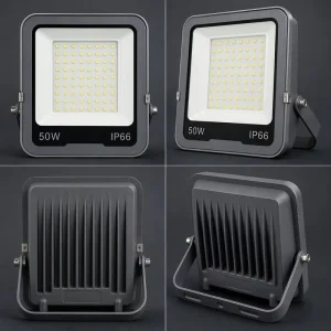 50W Smd 3030 230v High Lumen IP65 Die Cast Aluminum Reflector Exterior LED Slim Flood Lights for Tennis Court Building Lighting